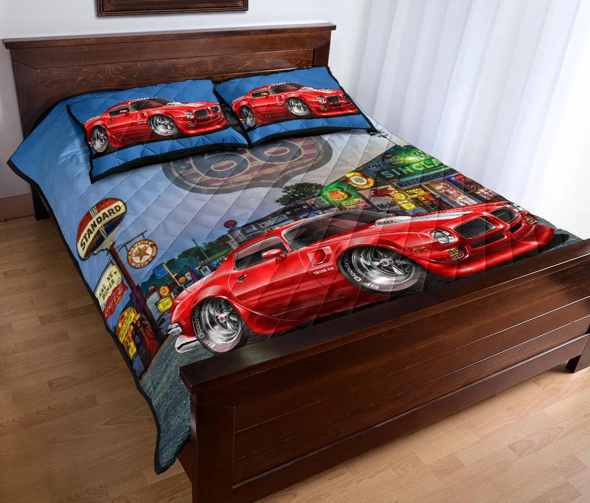 1971 Pontiac Trans Am Red Route 66 Quilt Set