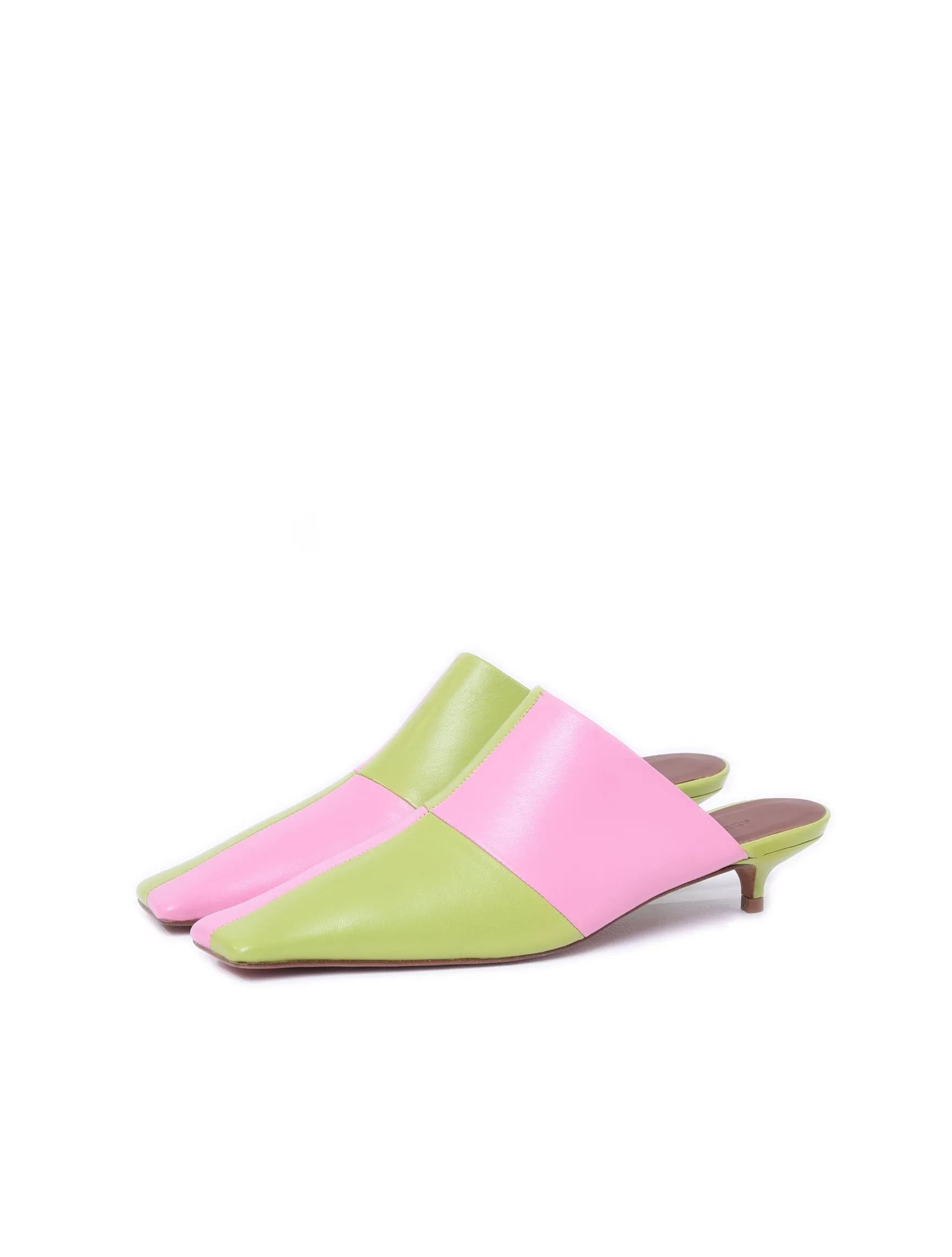 ABRA Pink & Green Checkered Mules