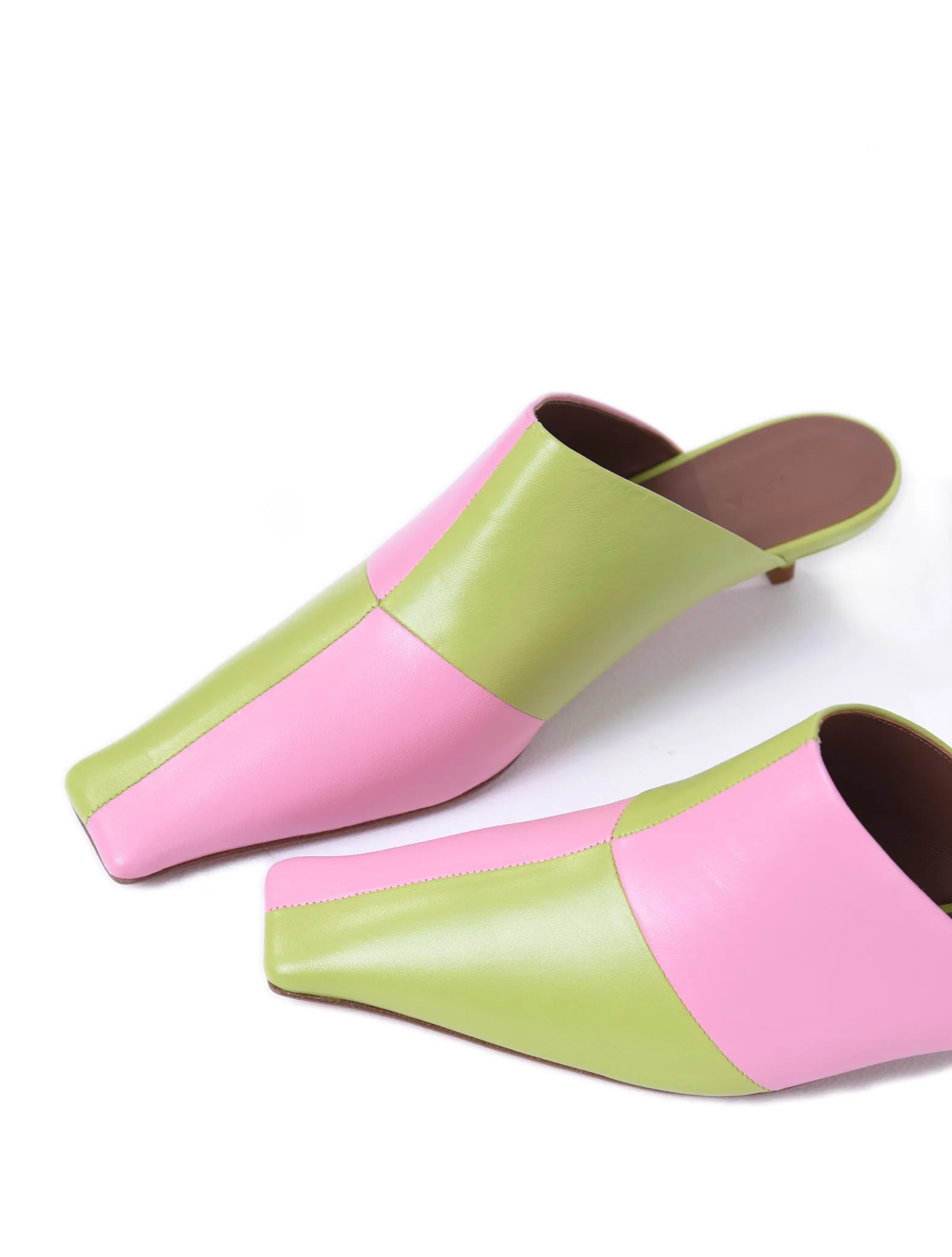 ABRA Pink & Green Checkered Mules