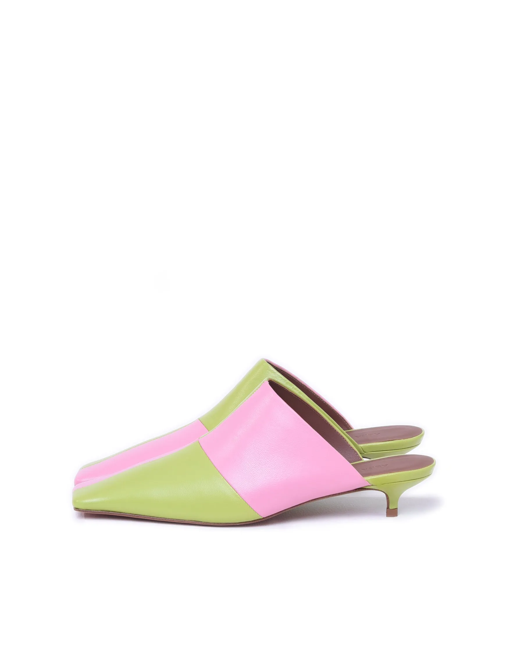 ABRA Pink & Green Checkered Mules