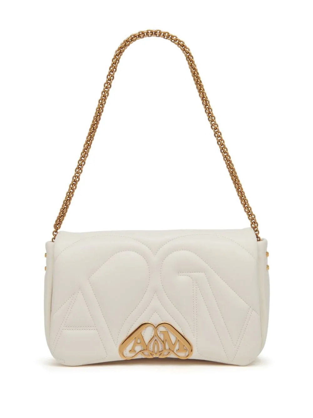 Alexander McQueen    Alexander Mc Queen Seal Logo Small Leather Crossbody Bag