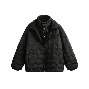 Alpine Guard | Black Layered Puffer Jacket