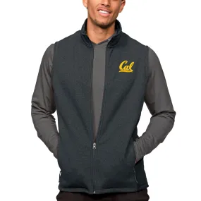 Antigua Cal Bears Heather Charcoal Course Full-Zip Vest