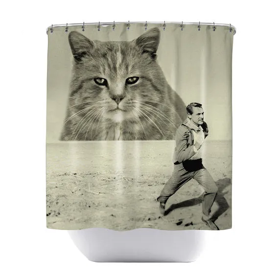 Attack of the Fifty-Foot Feline Shower Curtain