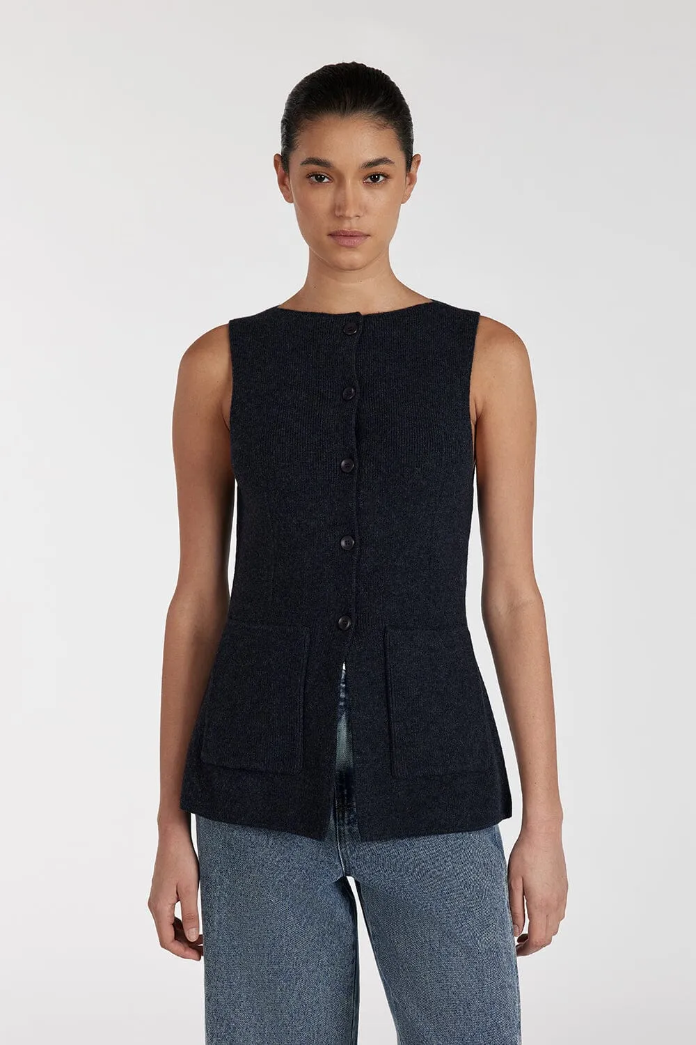 AVA INK LONGINE KNIT VEST