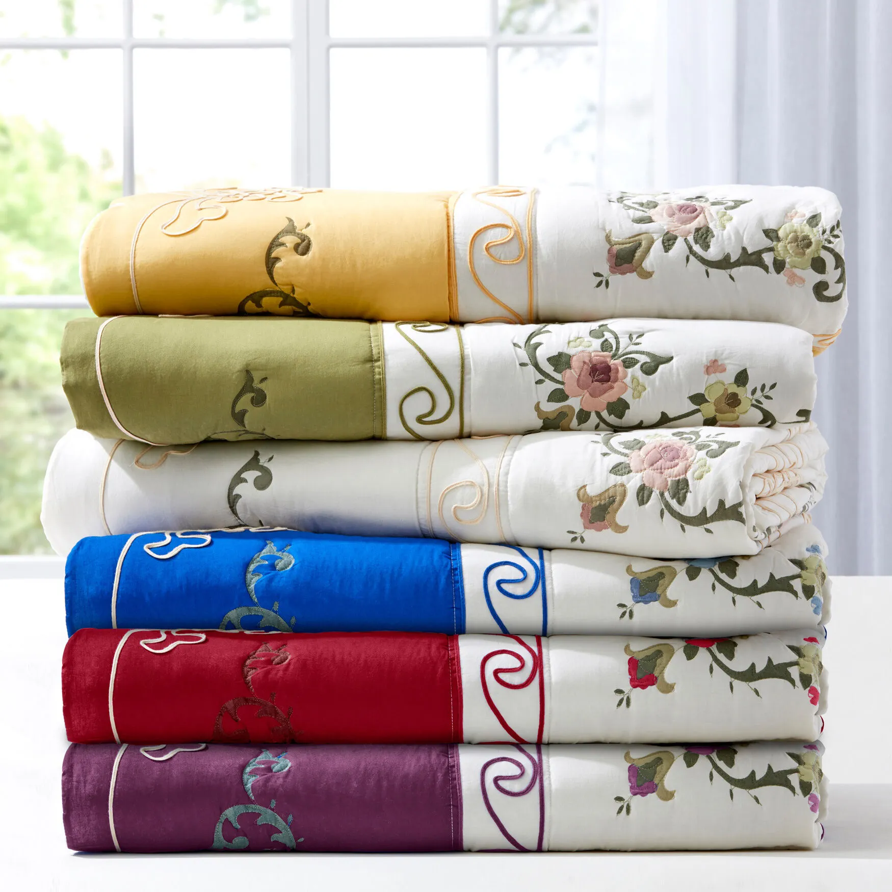 Ava Oversized Embroidered Cotton Quilt