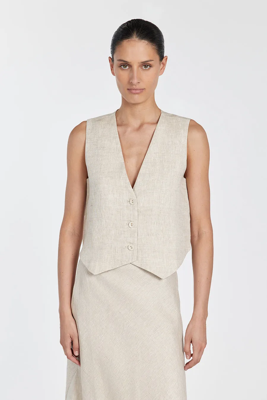 BANKS NATURAL LINEN VEST