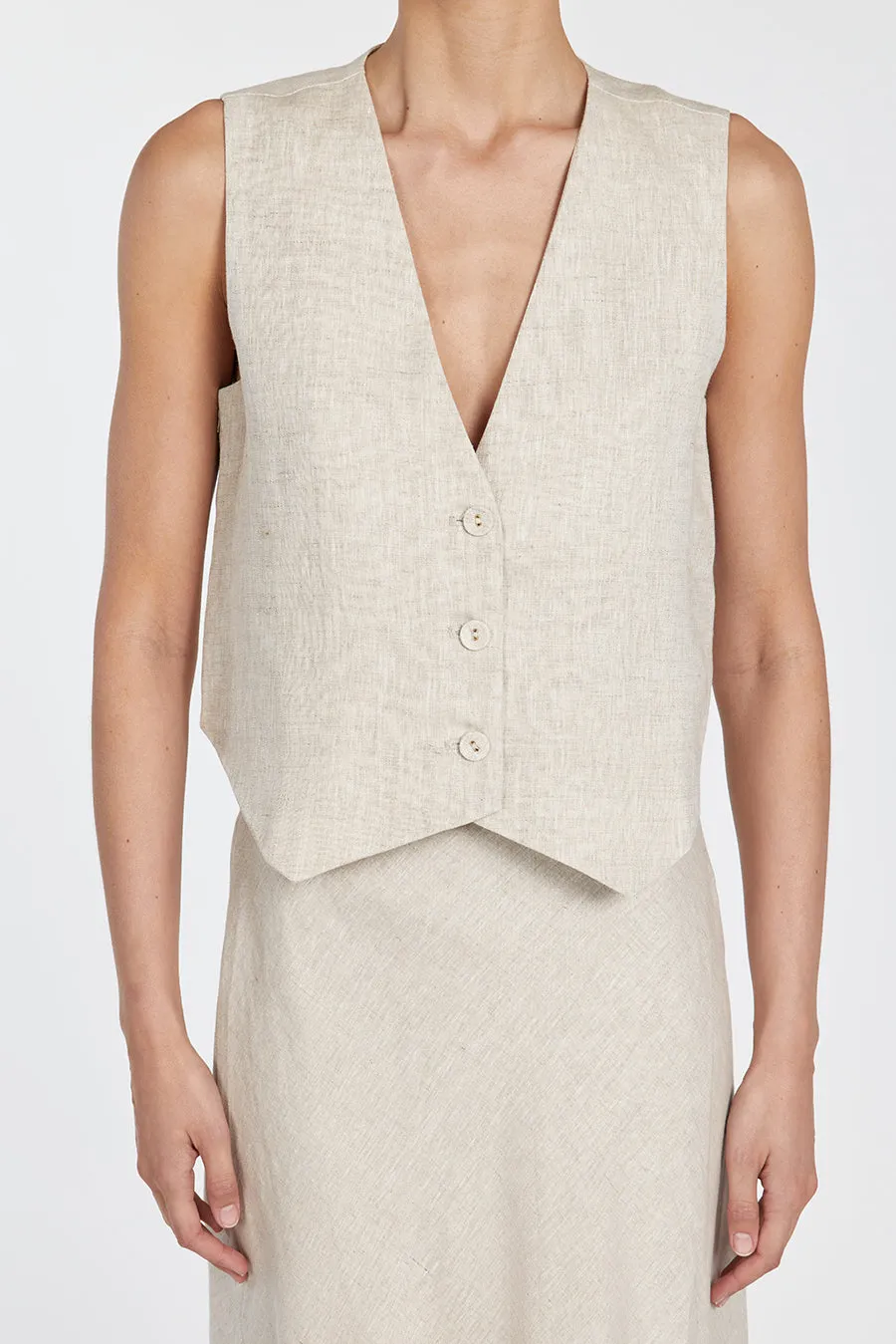 BANKS NATURAL LINEN VEST