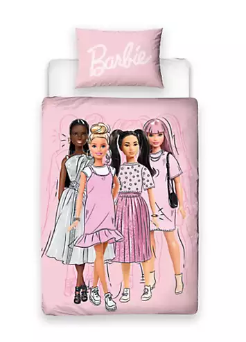 Barbie Figures Single Panel Duvet Cover Set | Kaleidoscope