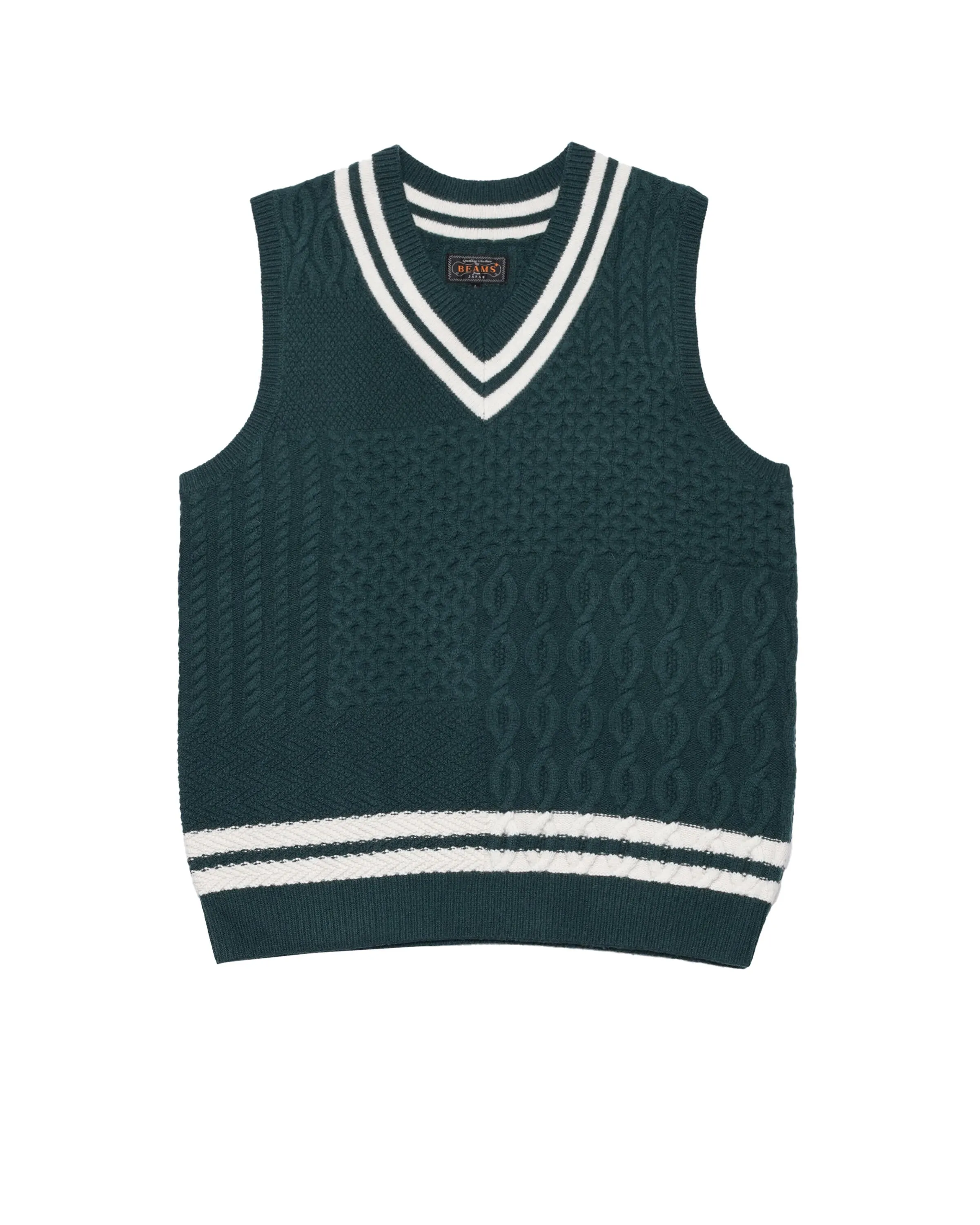 Beams+ Cricket Vest Patchwork Like