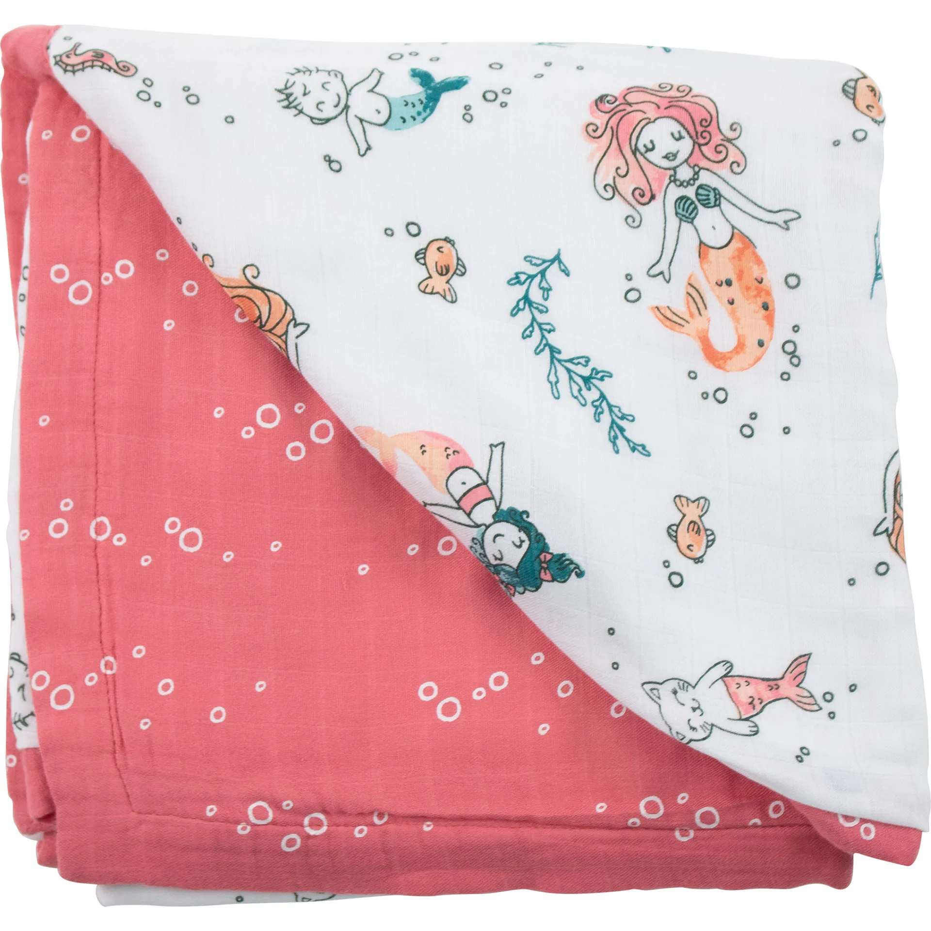 Bebe Au Lait Snuggle Blanket, Mermaid + Bubbles