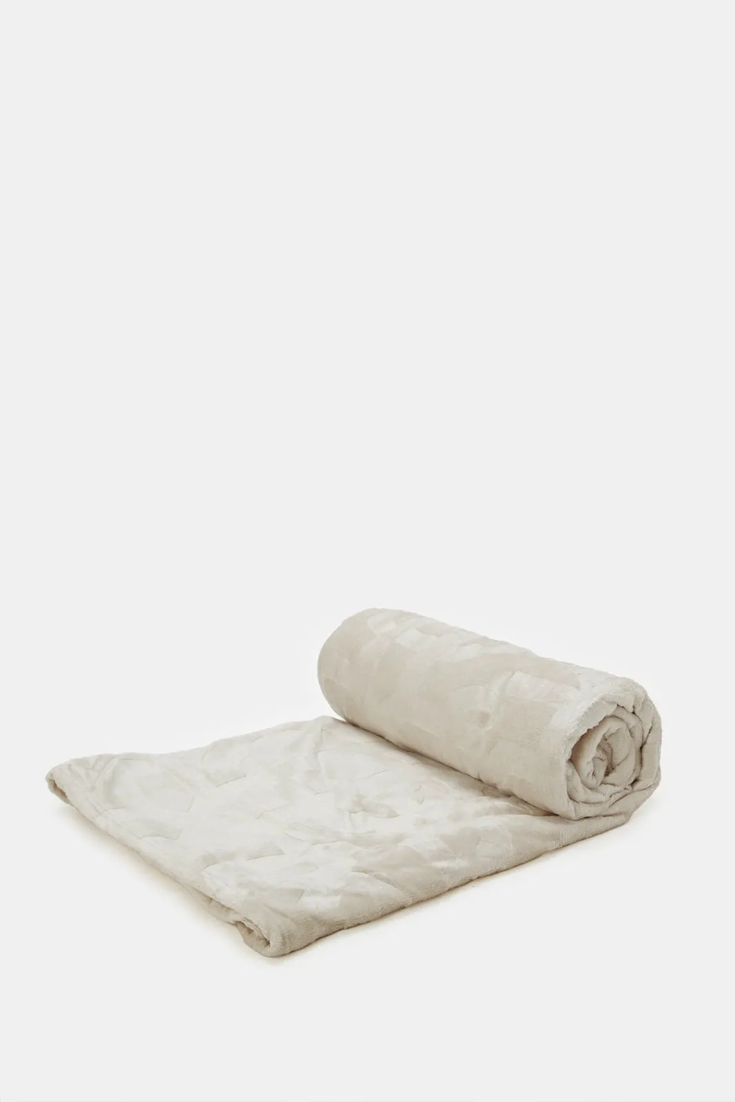 Beige Geometric Carved Blanket (Double Size)