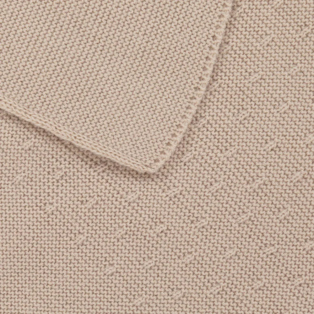 Beige Knitted Cotton Baby Blanket (90cm)