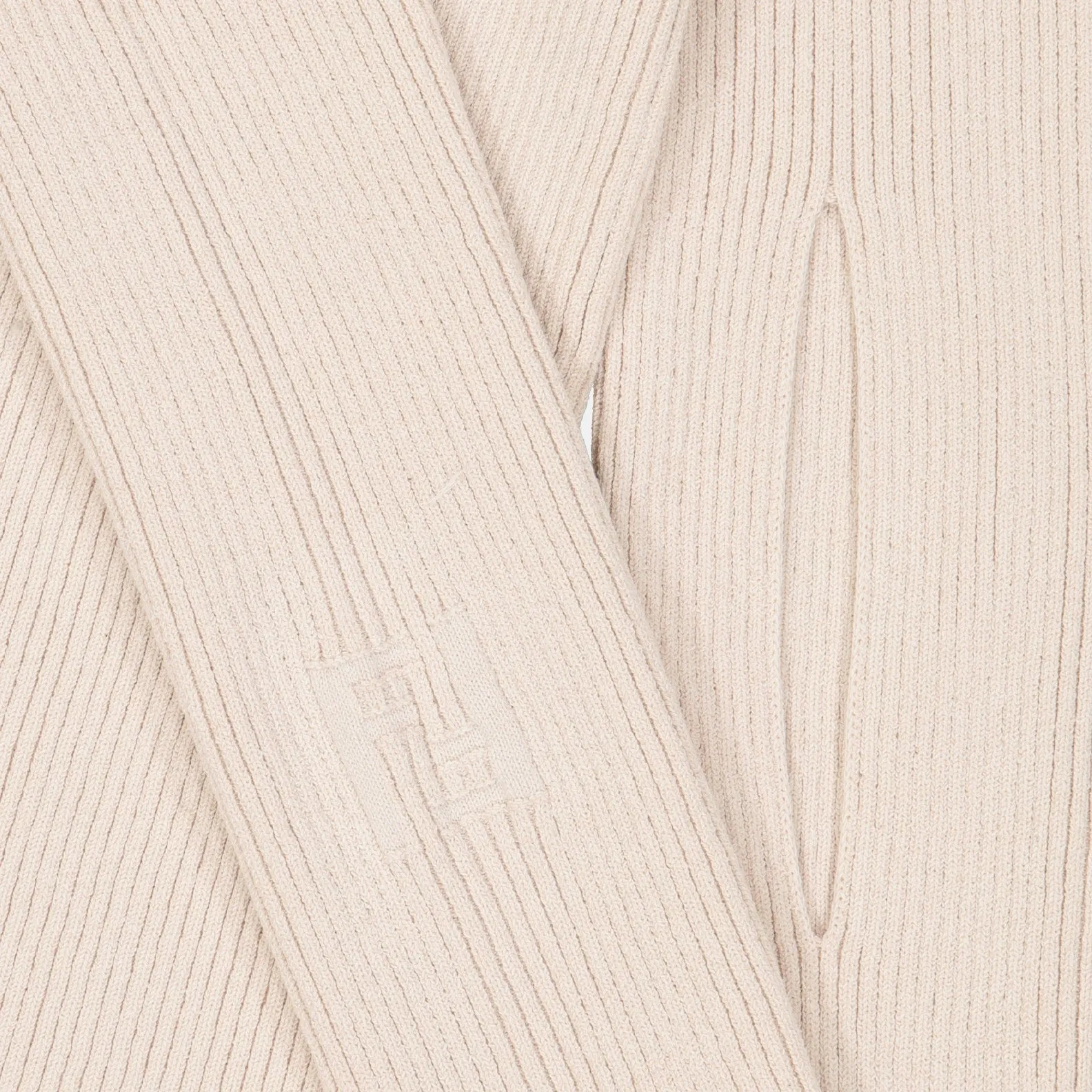 Beige Ribbed Cardigan