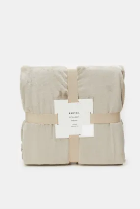 Beige Ultra Soft Blanket- (Double Size)