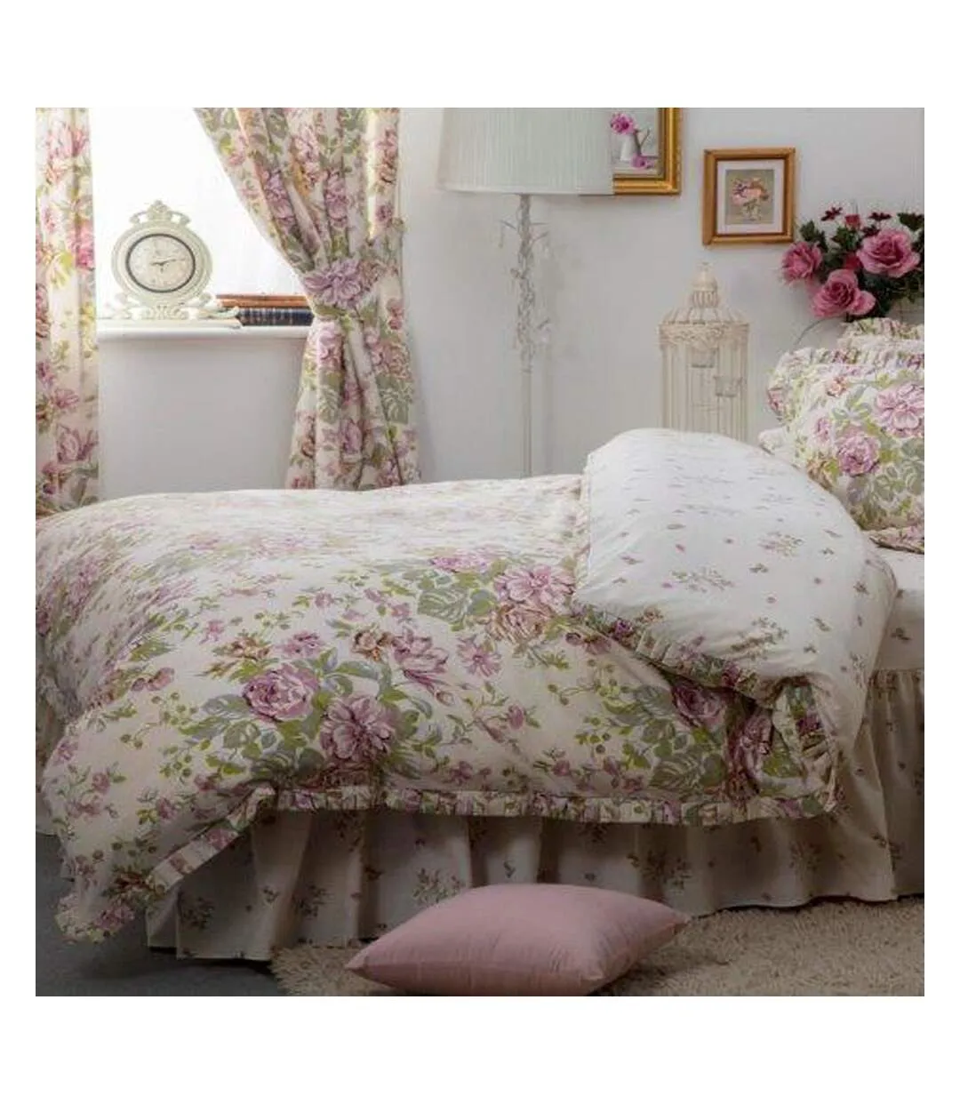 Belledorm Rose Boutique Duvet Cover (Ivory/Pink/Green) - UTBM274