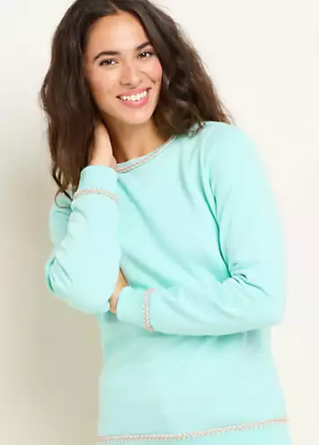 Blanket Stitch Crew Neck Sweatshirt by Brakeburn | Look Again