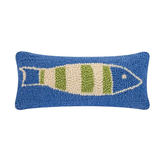 Blue & Green Picket Fish Pillow