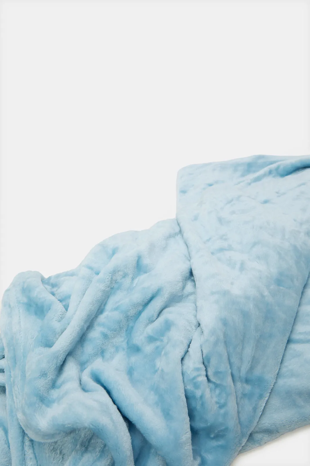 Blue Plain Flannel Blanket (Double Size)