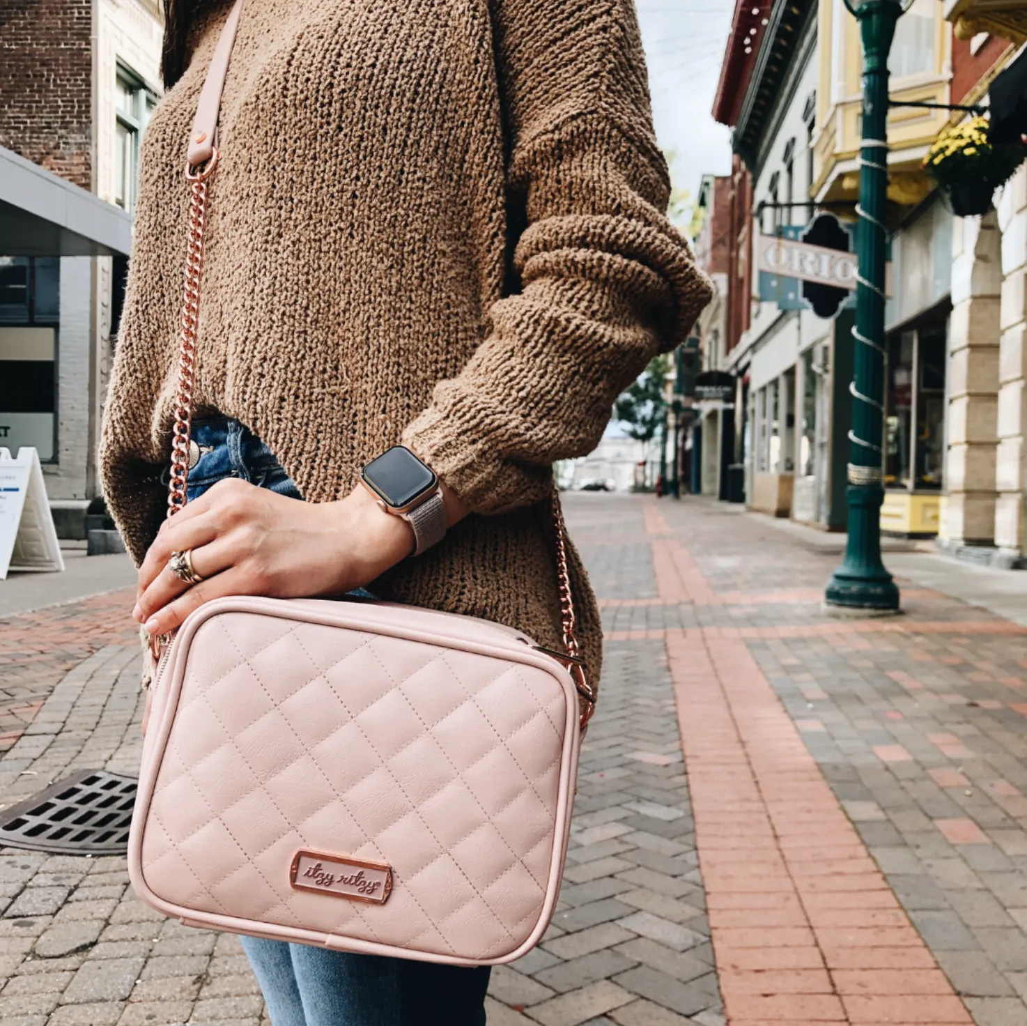 Blush Double Take Crossbody Diaper Bag