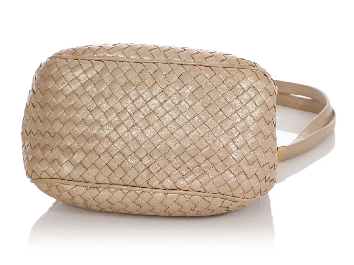 Bottega Veneta Vintage Gold Woven Crossbody Bag