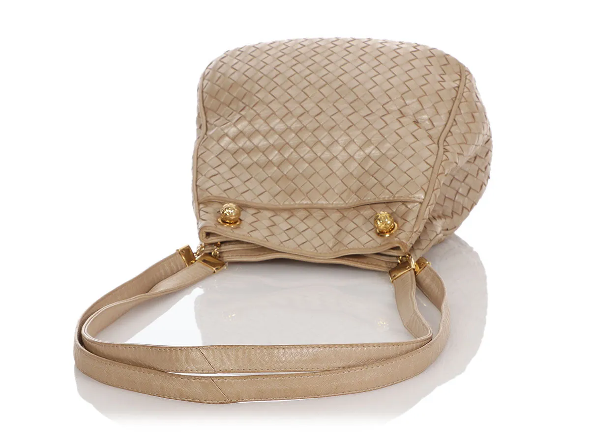 Bottega Veneta Vintage Gold Woven Crossbody Bag