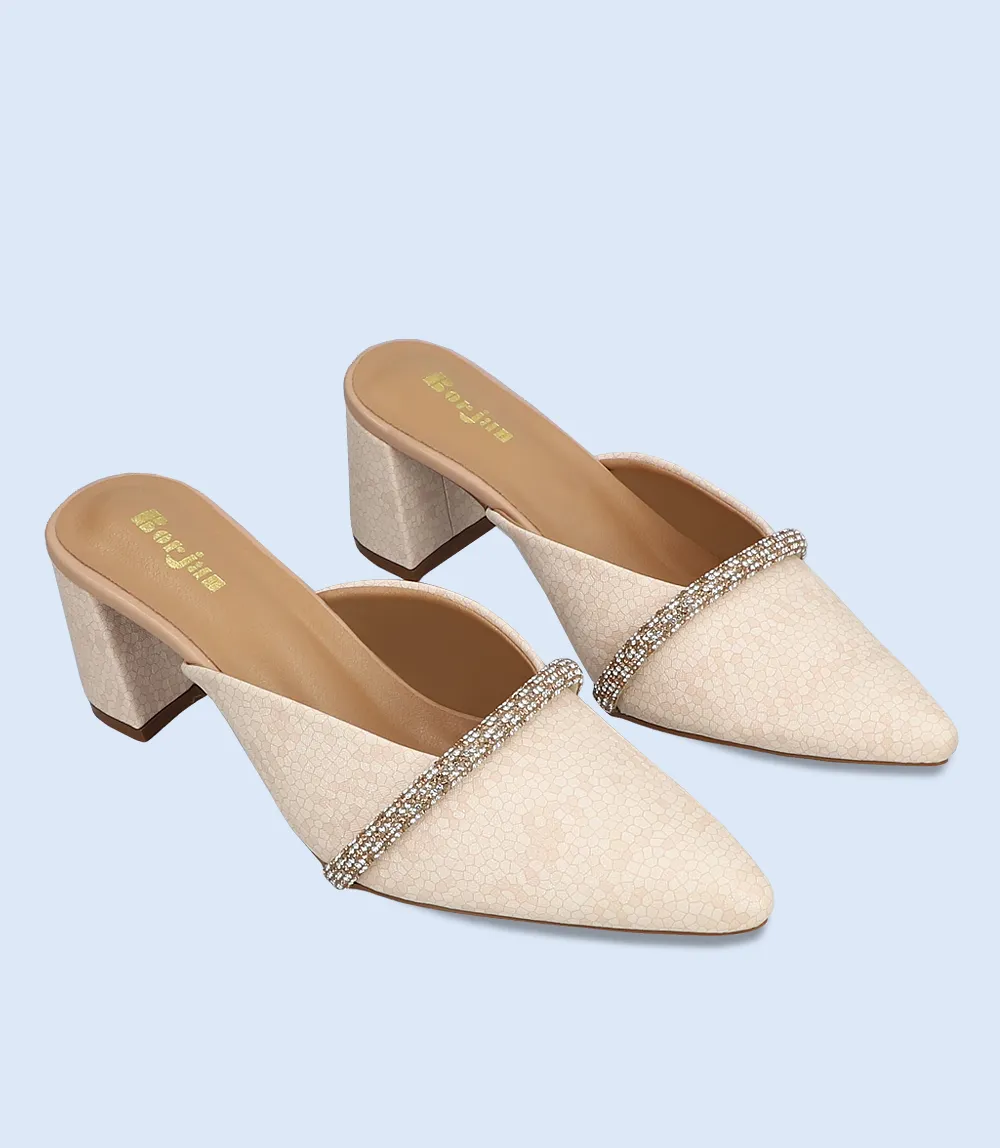 BW8171-BEIGE-Women Casual Mules