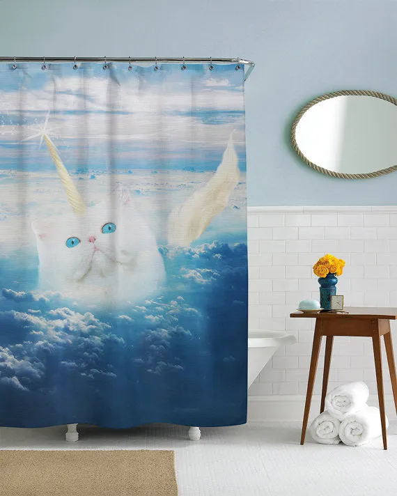 Caticorn Cat Shower Curtain