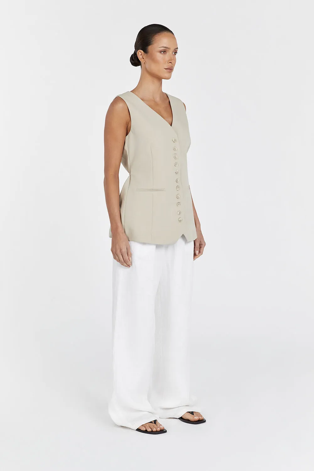 CELINE PEBBLE LONGLINE VEST