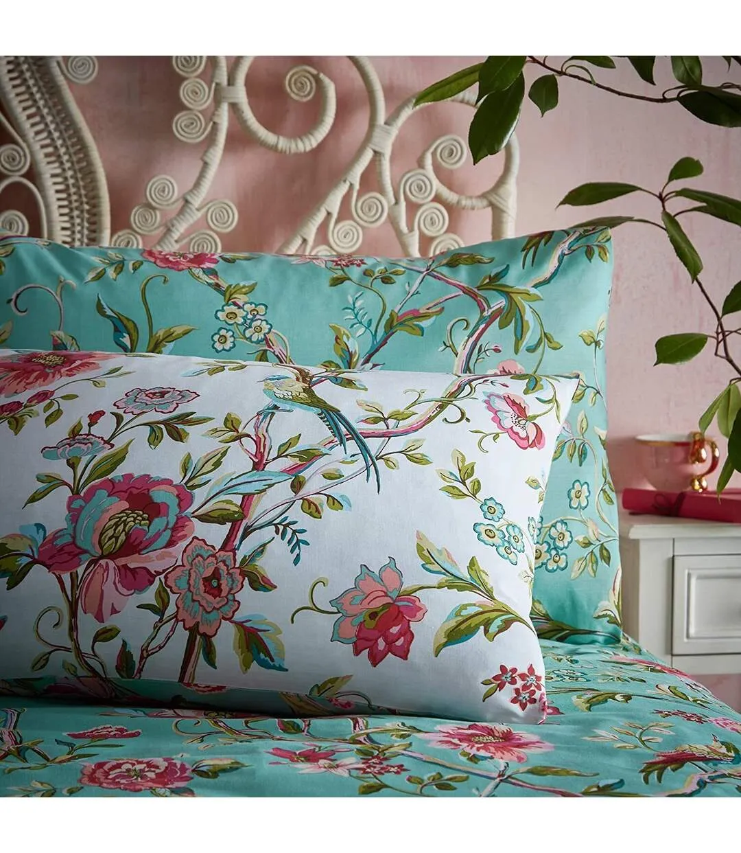 Chinoiserie vintage duvet cover set bright jade Furn