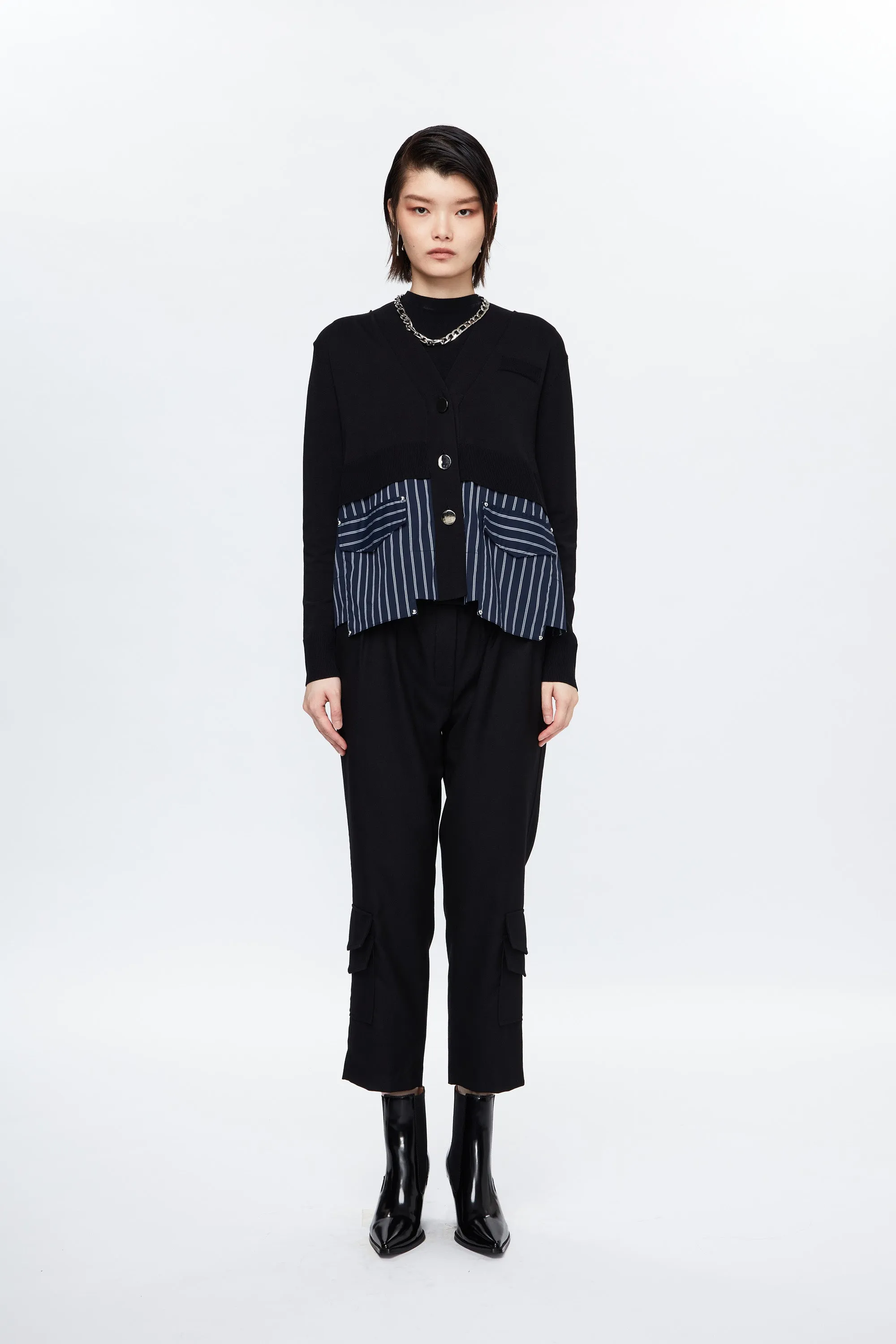 CNS Shirting Cardigan Black