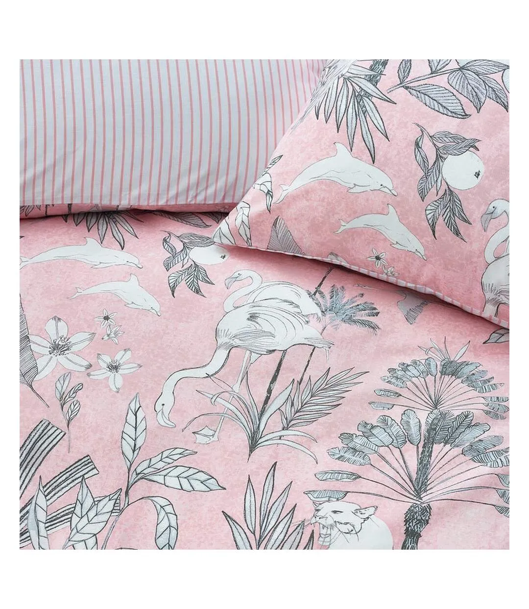 Colony palm leaf duvet cover set pink Furn