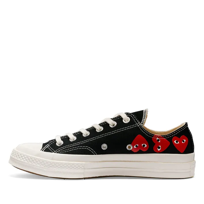 Comme des Garons PLAY Multi Red Heart Chuck Taylor All Star '70 Low Sneakers - Black - AZ-K126-001-1