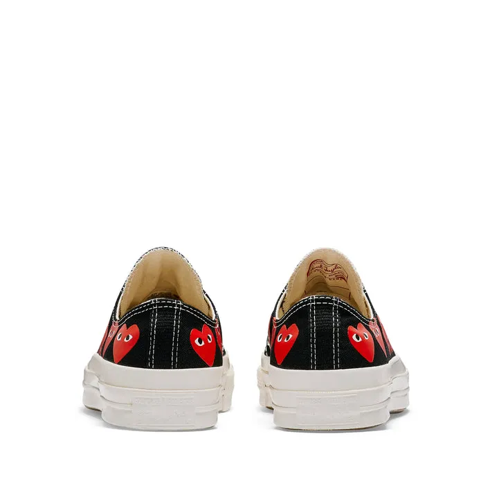 Comme des Garons PLAY Multi Red Heart Chuck Taylor All Star '70 Low Sneakers - Black - AZ-K126-001-1