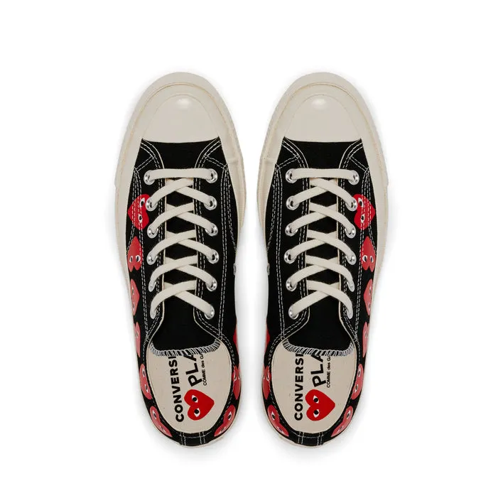 Comme des Garons PLAY Multi Red Heart Chuck Taylor All Star '70 Low Sneakers - Black - AZ-K126-001-1