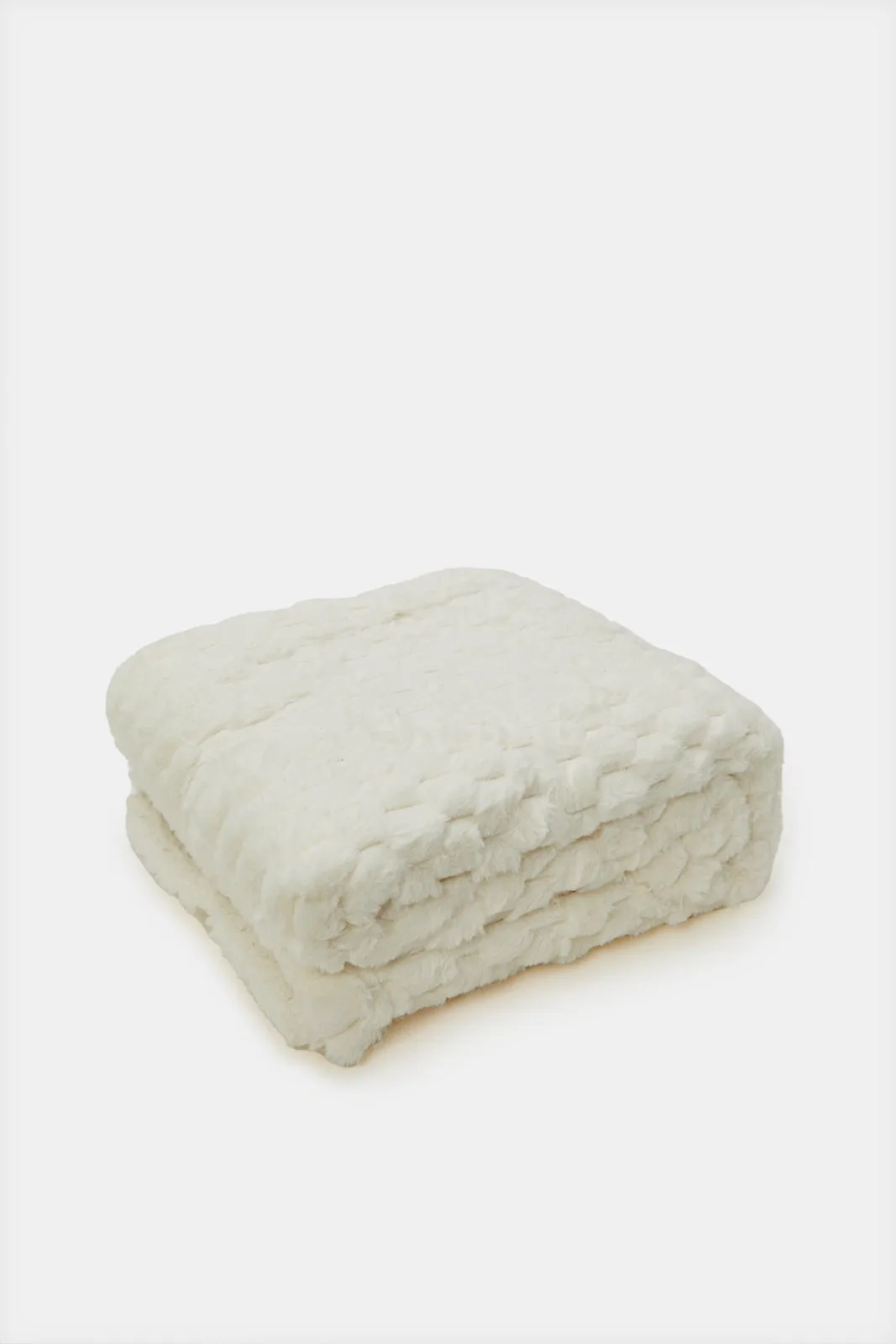 Cream Reversible Sherpa Blanket (Double Size)