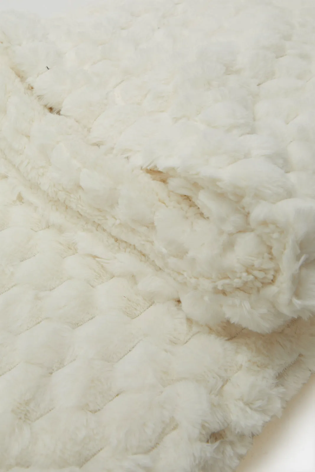 Cream Reversible Sherpa Blanket (Double Size)