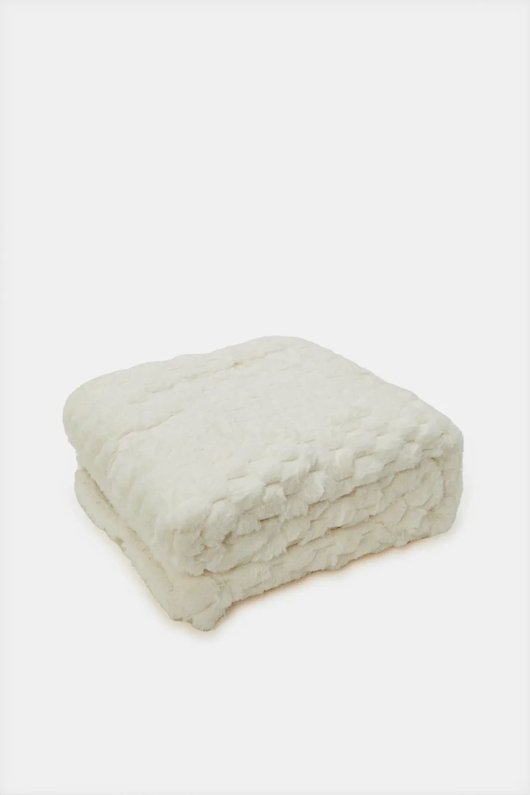 Cream Reversible Sherpa Blanket (Single Size)