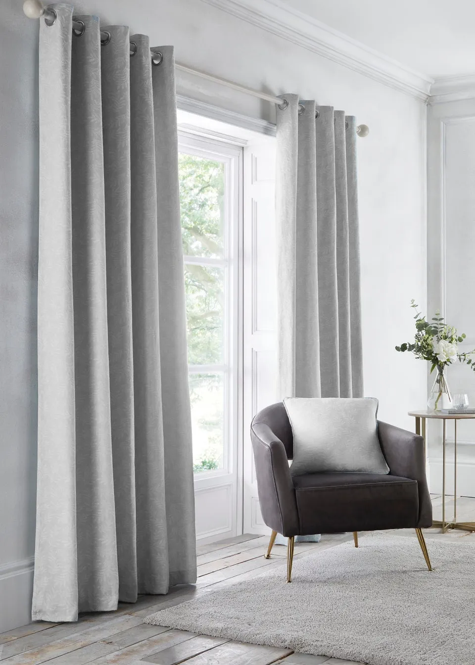 Dreams & Drapes Telford Jacquard Eyelet Curtains