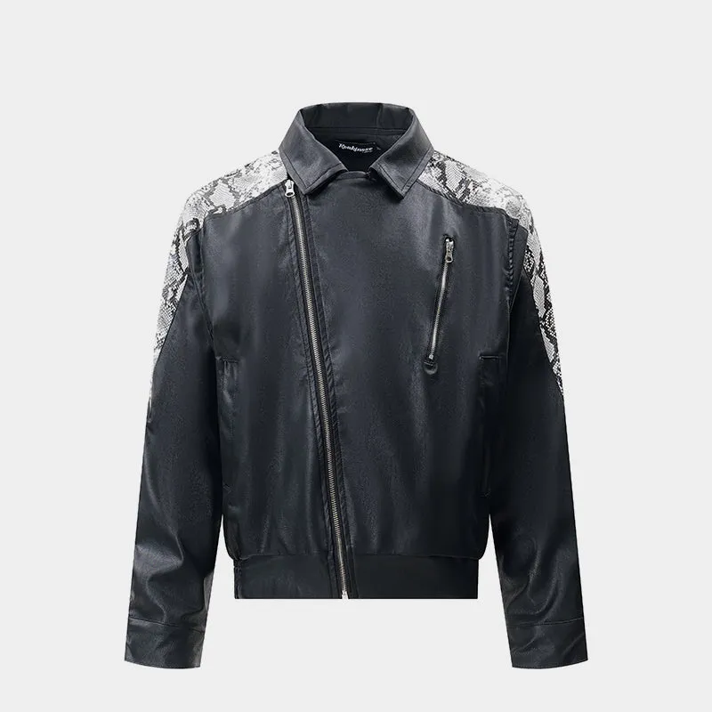 Fang | Faux Leather Bomber Jacket