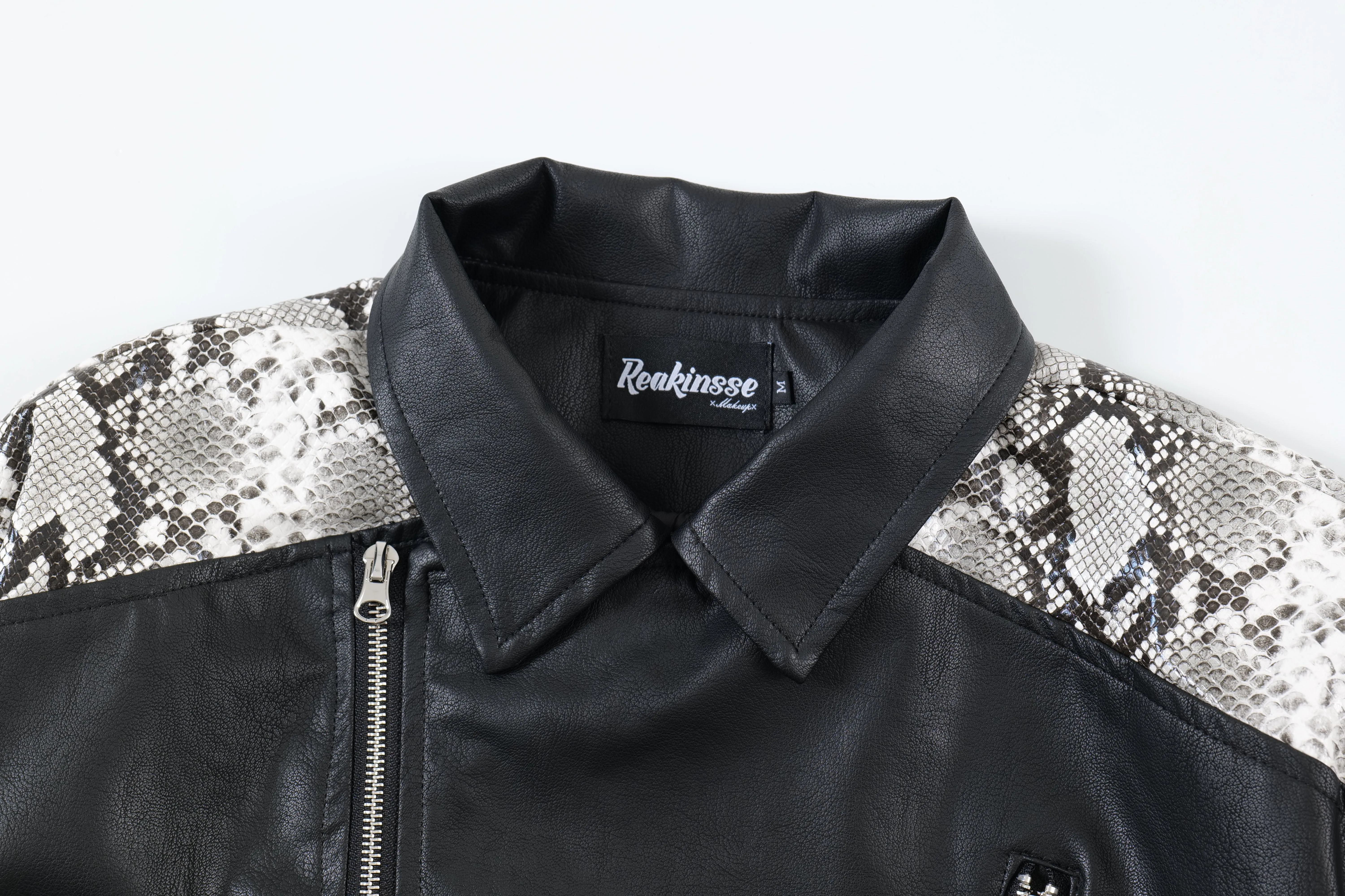 Fang | Faux Leather Bomber Jacket