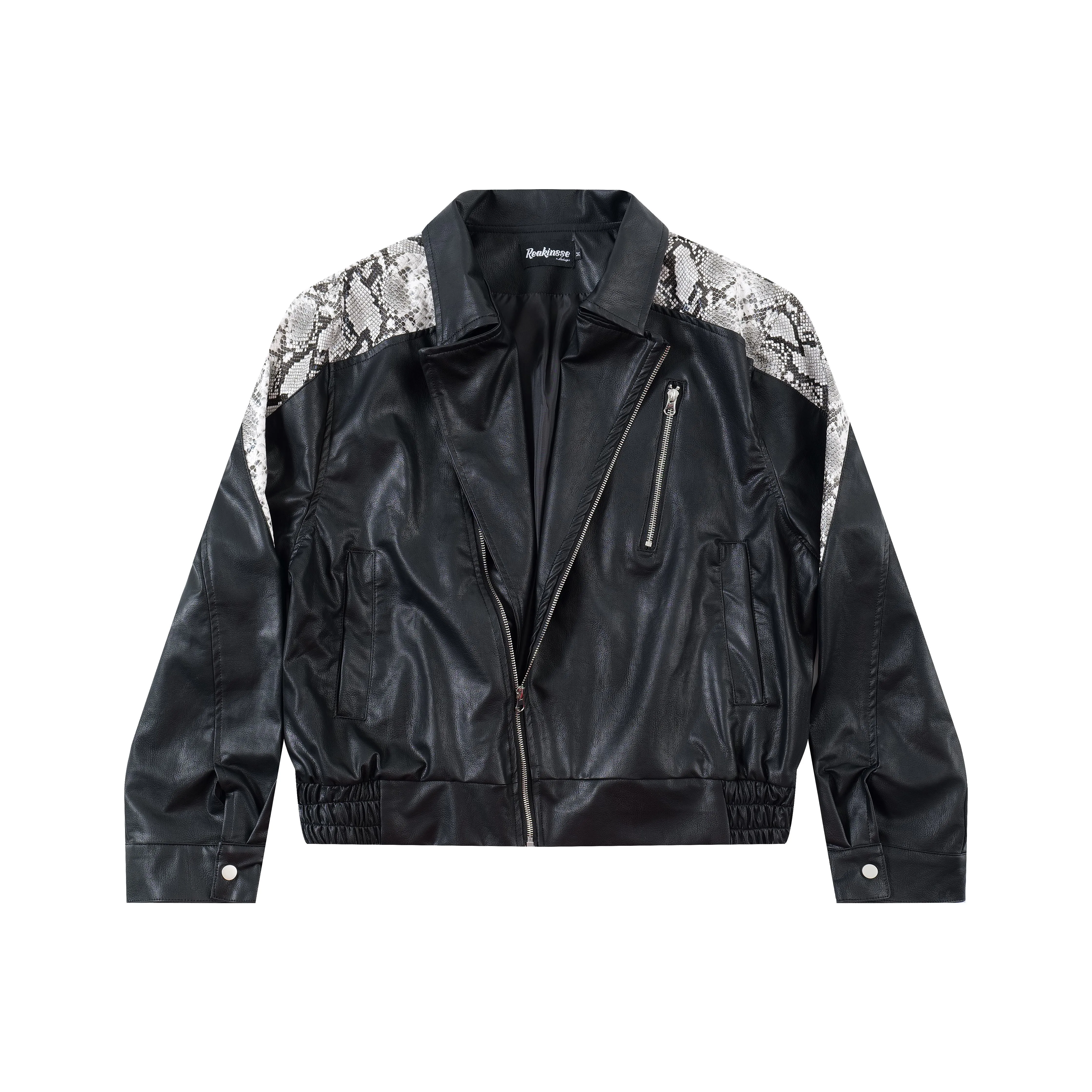 Fang | Faux Leather Bomber Jacket