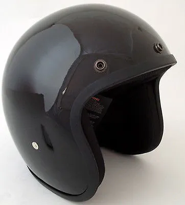 Gloss Black - Daytona Low Profile D.O.T. Open Face Helmet