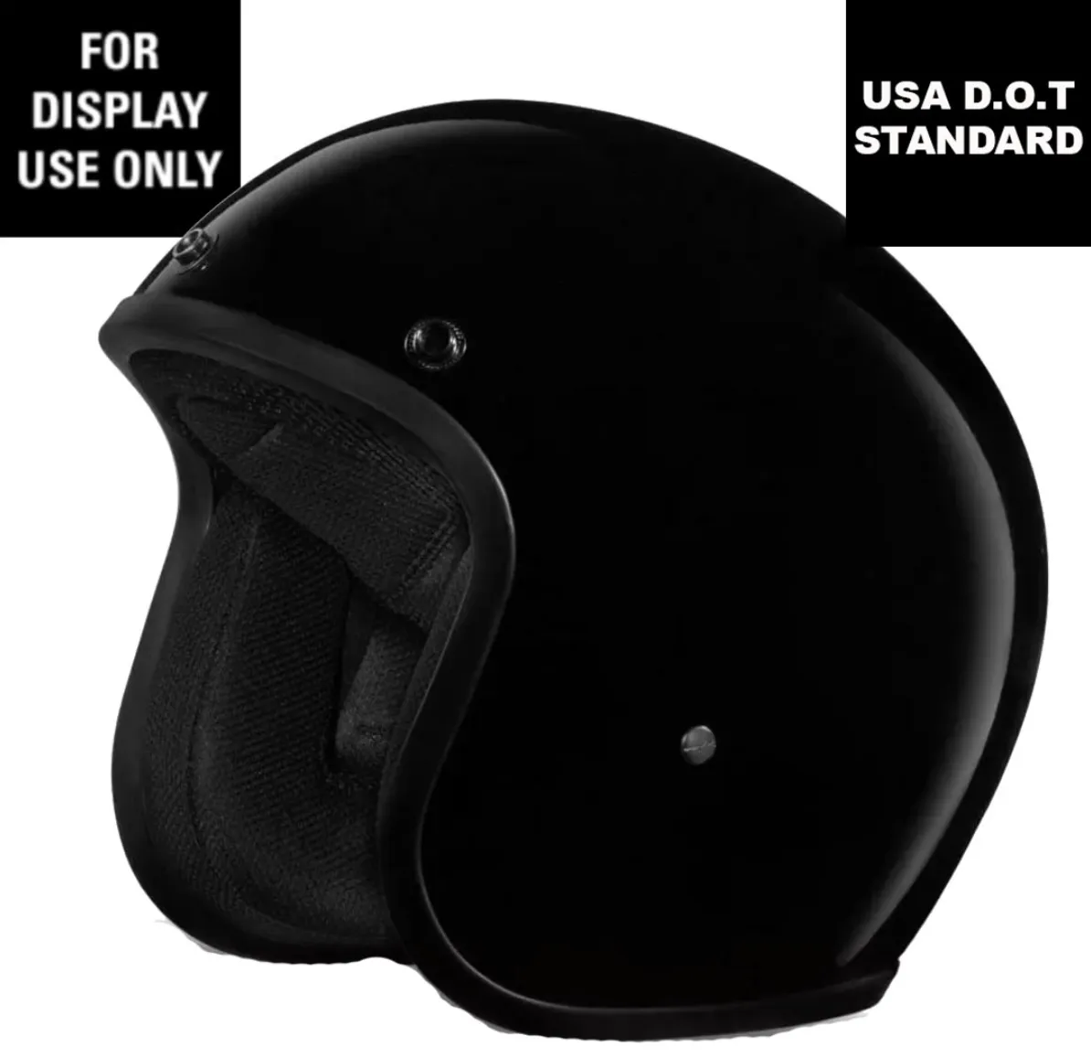 Gloss Black - Daytona Low Profile D.O.T. Open Face Helmet