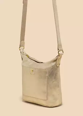 Gold Mini Fern Leather Crossbody Bag by White Stuff | Look Again