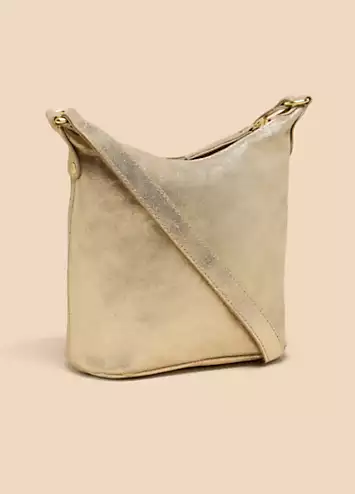 Gold Mini Fern Leather Crossbody Bag by White Stuff | Look Again