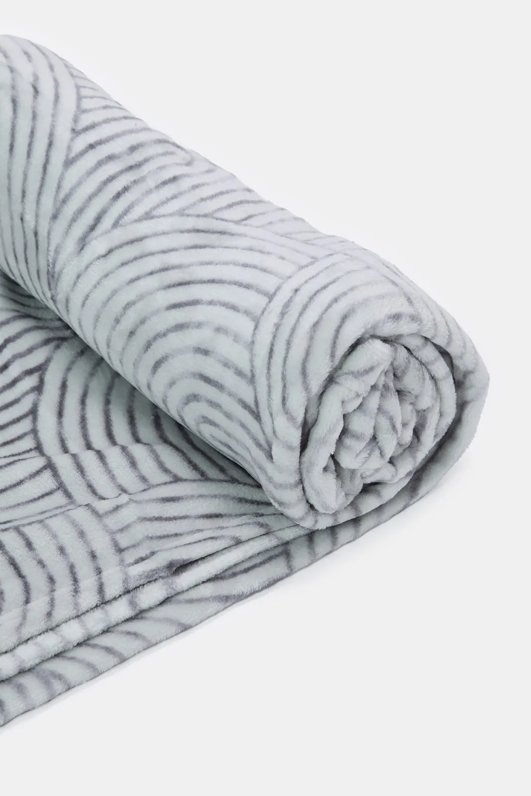 Grey Geometric Printed Blanket (Single Size)