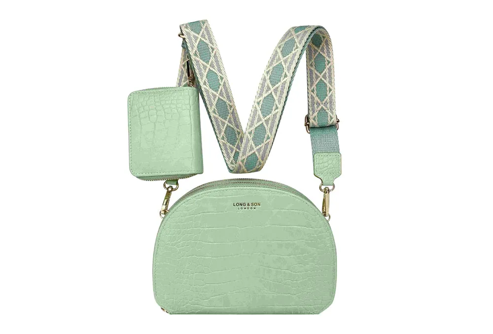 GZ9007- Croc Fabric Crossbody Bag