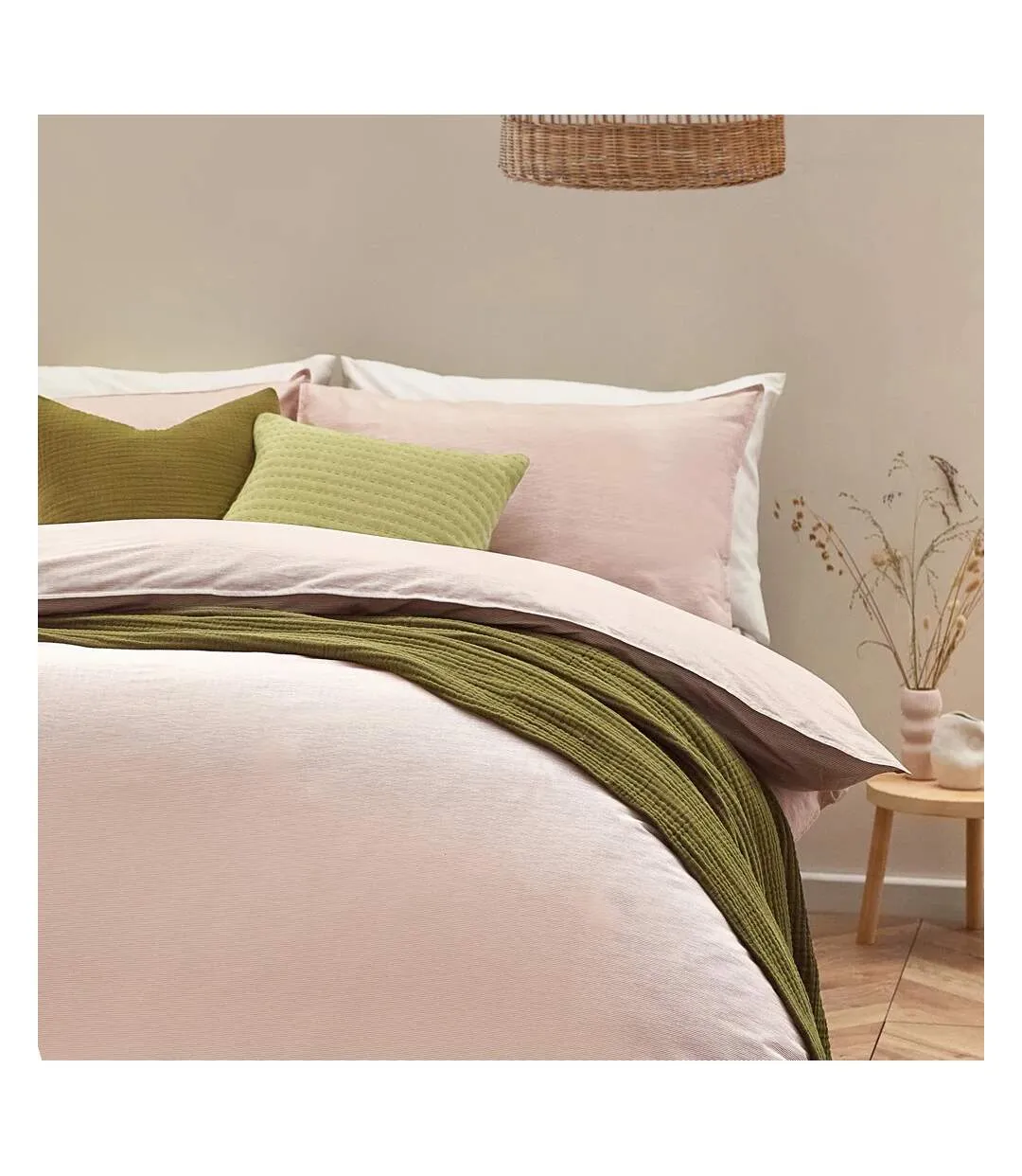 Heaton cotton stripe duvet cover set baked earth Yard