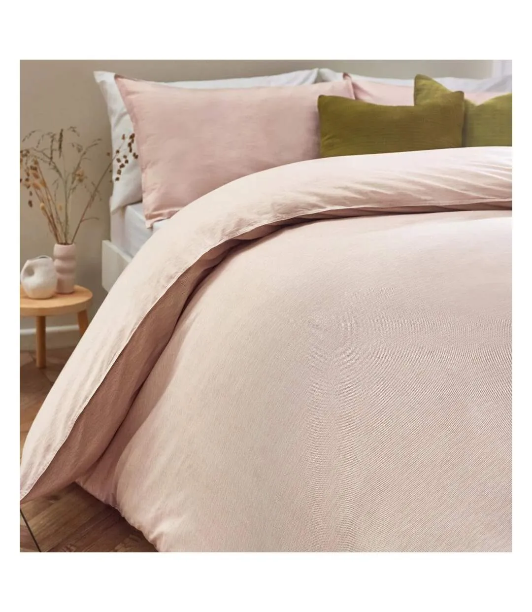 Heaton cotton stripe duvet cover set baked earth Yard